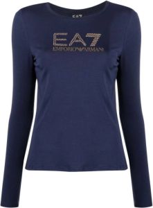Emporio Armani EA7 T-shirts and Polos Blue Blauw Dames