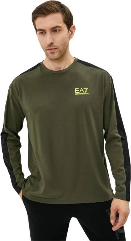Emporio Armani EA7 Topje met lange mouwen Groen Heren