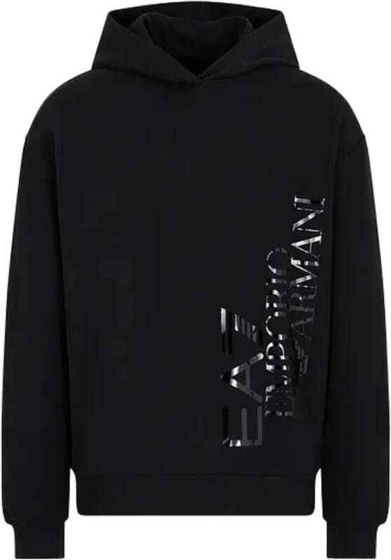 Emporio Armani EA7 Unisex hoodie veelzijdig en comfortabel Black Heren