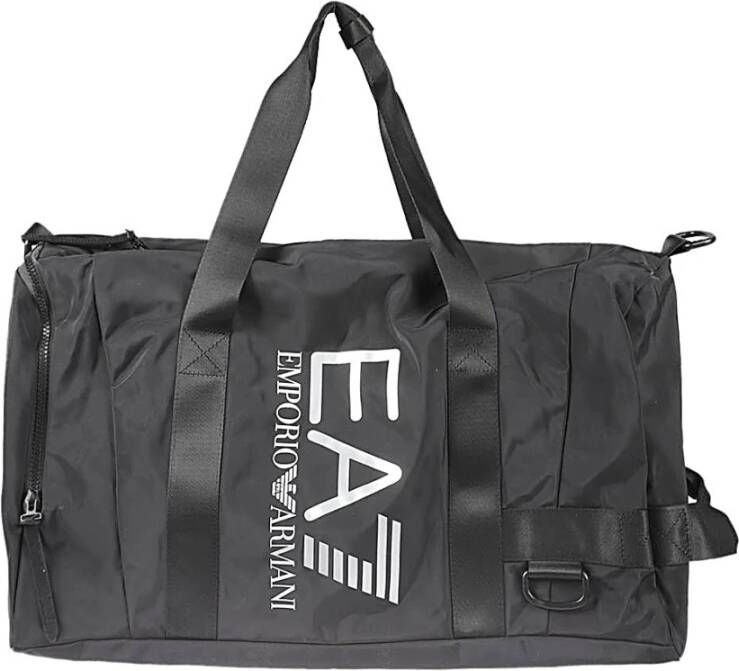 Emporio Armani EA7 Zwarte Zilveren Logo Sporttas EA7 Vigor7 Black Heren