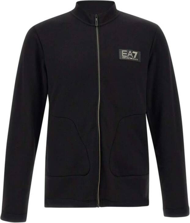 Emporio Armani EA7 Sweater met rits Zwart Heren