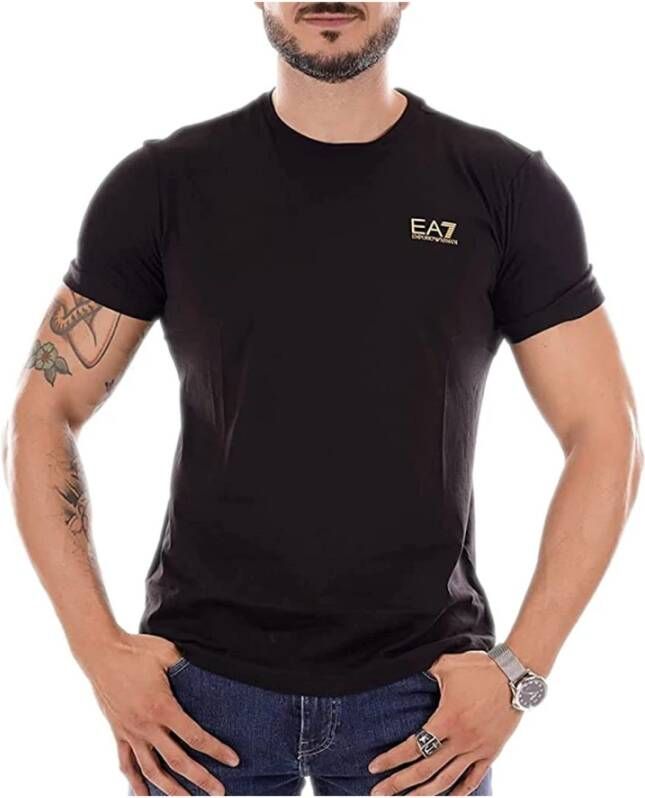 Emporio Armani EA7 Zwarte EA7 T-shirts en Polos met Klein Logo Zwart Heren