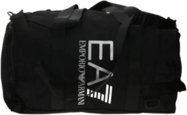 Emporio Armani EA7 Zwarte Zilveren Logo Sporttas EA7 Vigor7 Zwart Heren