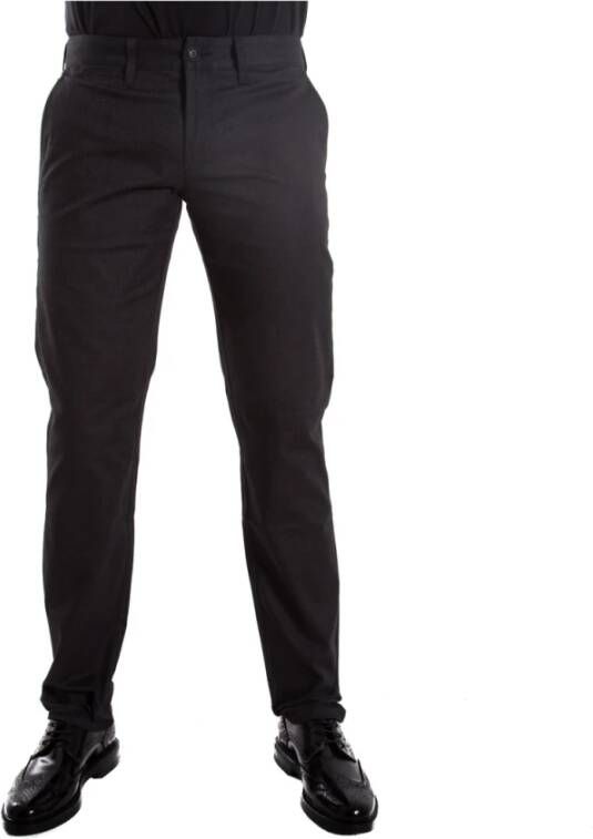 Emporio Armani Geverfde Draad Herringbone Chinos Black Heren