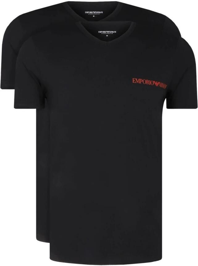 Emporio Armani 2-Pack V-hals T-shirts Zwart Black Heren - Foto 4