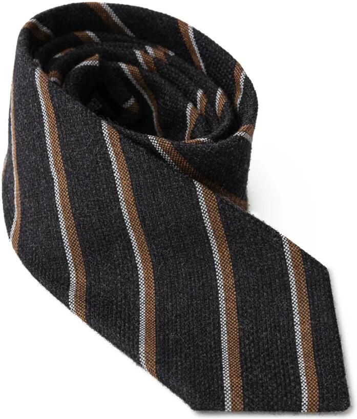Emporio Armani Antraciet Zijden Stropdas Black Heren