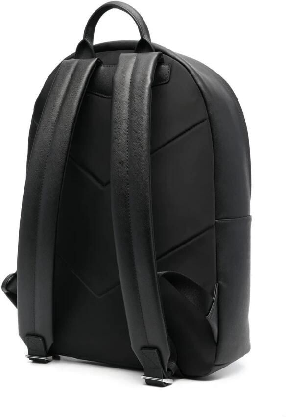Emporio Armani Zwarte Roundshape Geregenereerd Leren Rugzak Black Heren - Foto 6