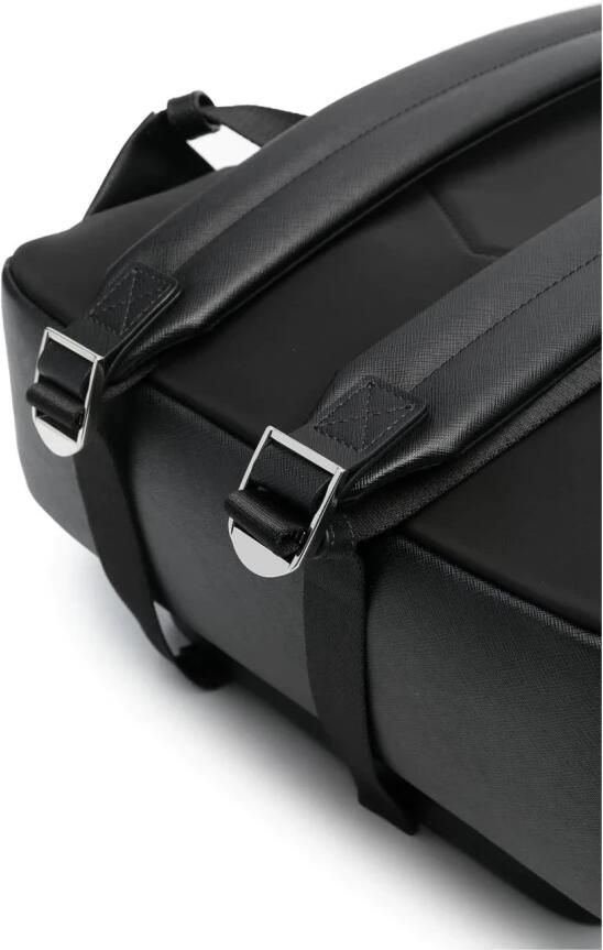 Emporio Armani Zwarte Roundshape Geregenereerd Leren Rugzak Black Heren - Foto 5