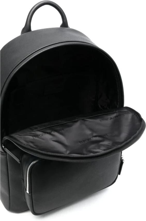 Emporio Armani Zwarte Roundshape Geregenereerd Leren Rugzak Black Heren - Foto 4
