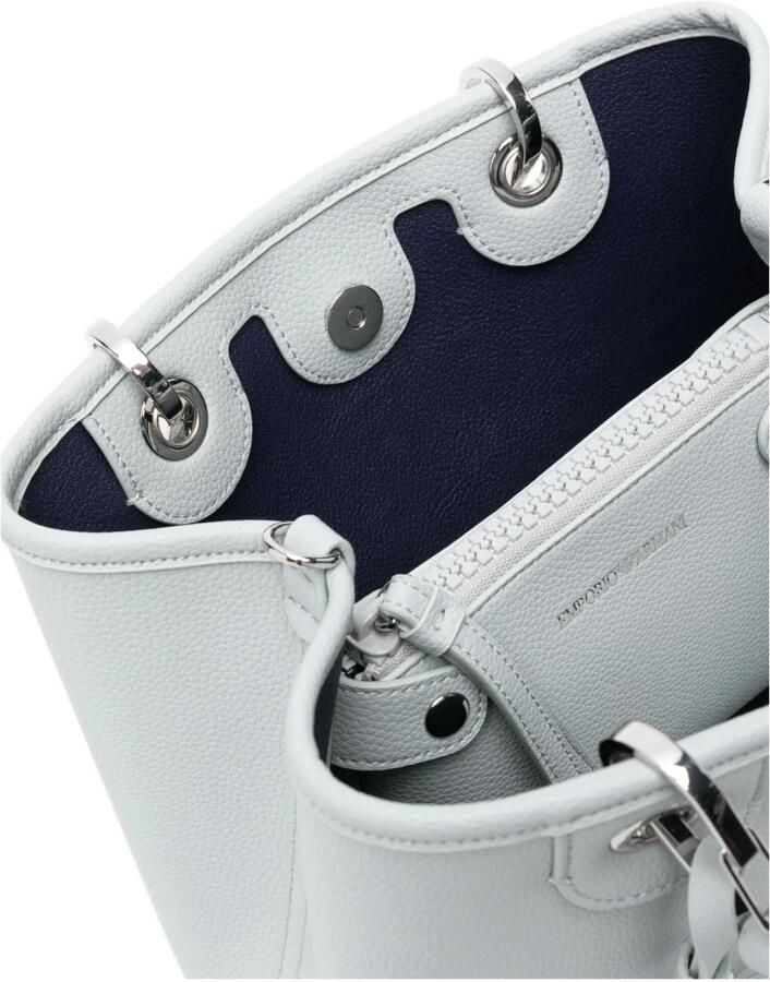 Emporio Armani Blauwe Shoppingtas met Verstelbare Band en Logo Belettering Blue Dames - Foto 2