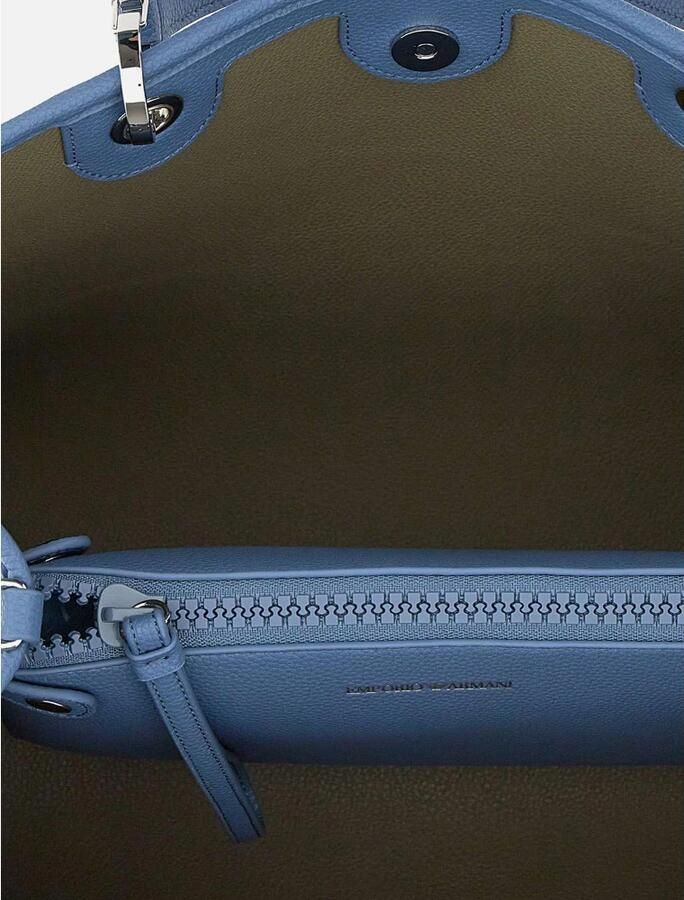 Emporio Armani Bedrukte Hertenleren Tas met Logo Blue Dames - Foto 3