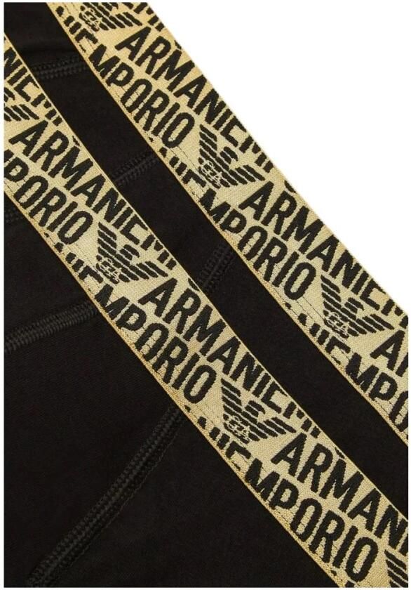 Emporio Armani Bicolor Katoenen Ondergoed Herfst Winter Collectie Black Heren