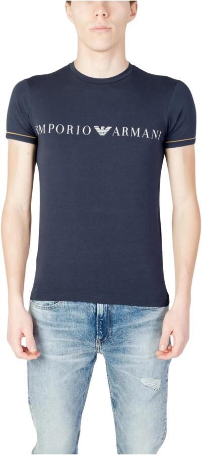 Emporio Armani Blauw Katoenen Heren T-Shirt Herfst Winter Blue Heren - Foto 4