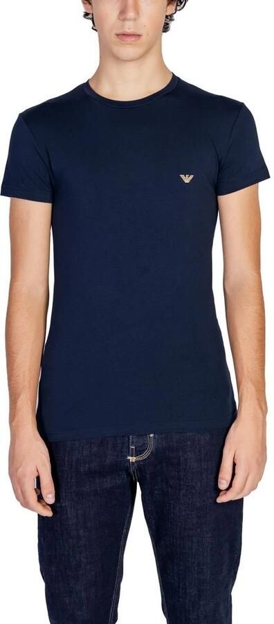 Emporio Armani Blauw Katoenen Heren T-Shirt Herfst Winter Blue Heren - Foto 2