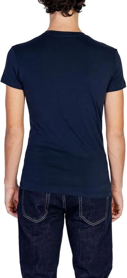 Emporio Armani Blauw Katoenen Heren T-Shirt Herfst Winter Blue Heren