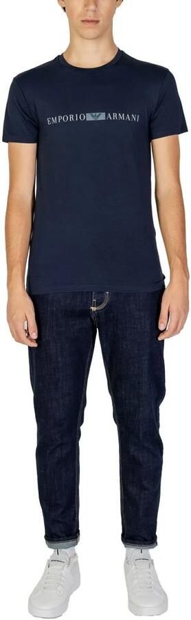 Emporio Armani Blauw Katoenen Heren T-Shirt Herfst Winter Blue Heren - Foto 5