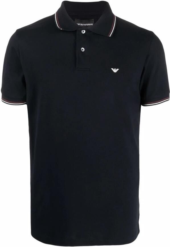 Emporio Armani Blauw Logo-Geborduurd Poloshirt Blue Heren - Foto 5