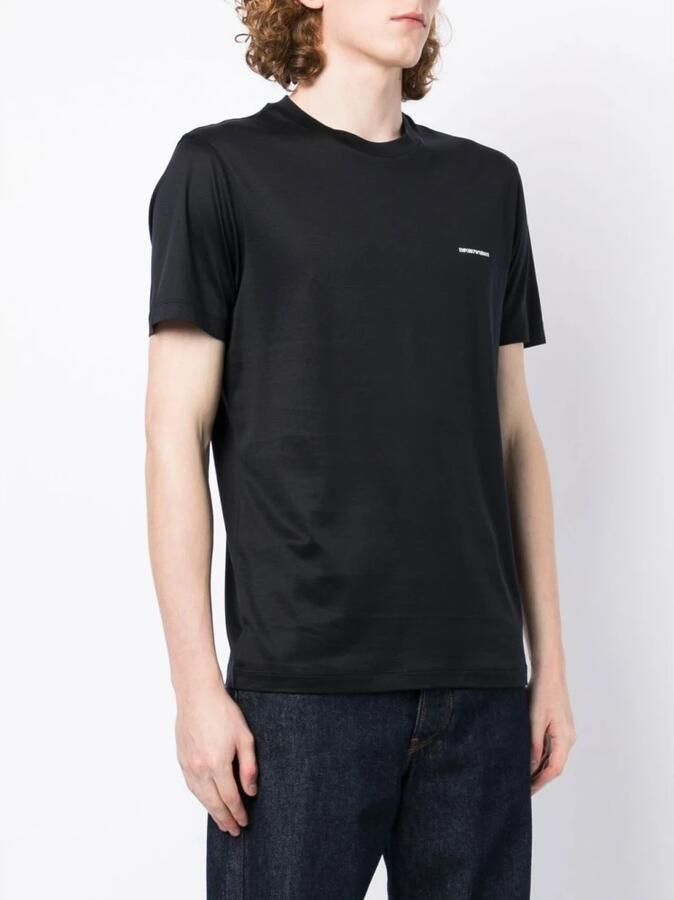 Emporio Armani Blauw Logo Print Ronde Hals T-shirt Blue Heren - Foto 2