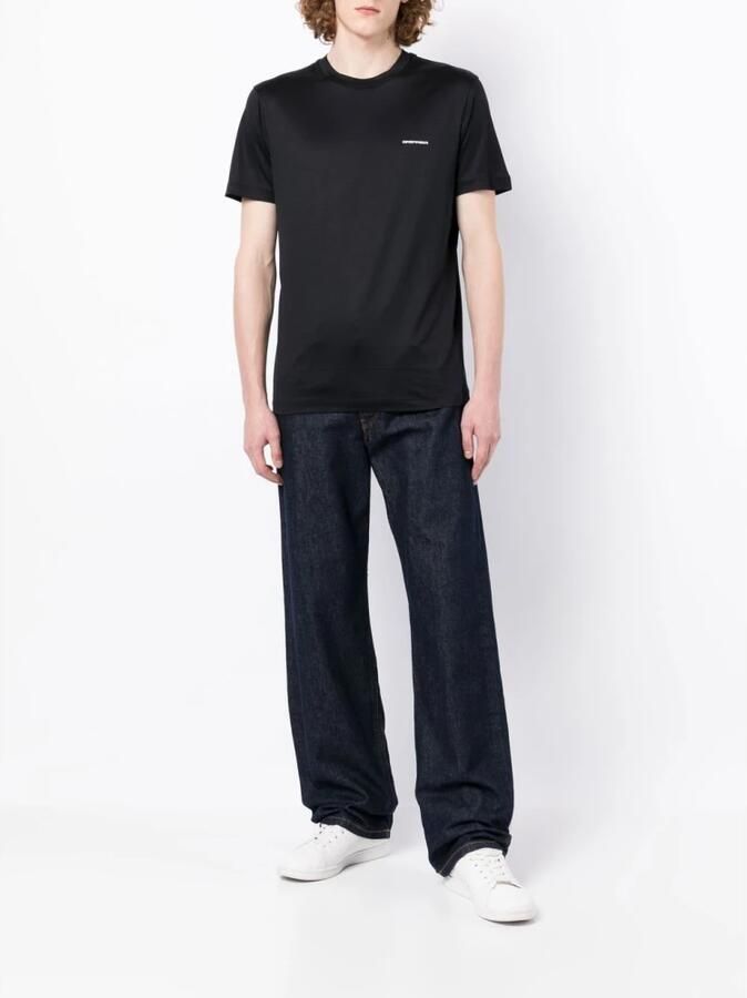 Emporio Armani Blauw Logo Print Ronde Hals T-shirt Blue Heren - Foto 3