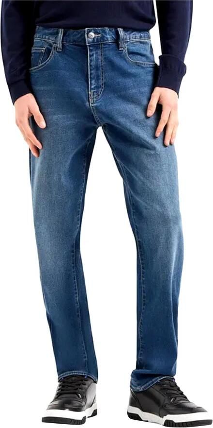 Armani Exchange Blauwe Rits Knoop Jeans Mannen Lente Zomer Blue Heren - Foto 2