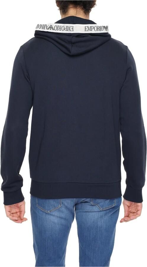 Emporio Armani Blauwe Bedrukte Hoodie met Rits Blue Heren - Foto 2