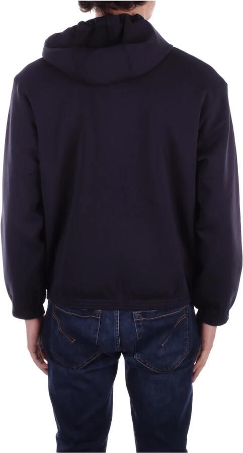 Emporio Armani Blauwe Hoodie Logo Rits Zakken Blue Heren
