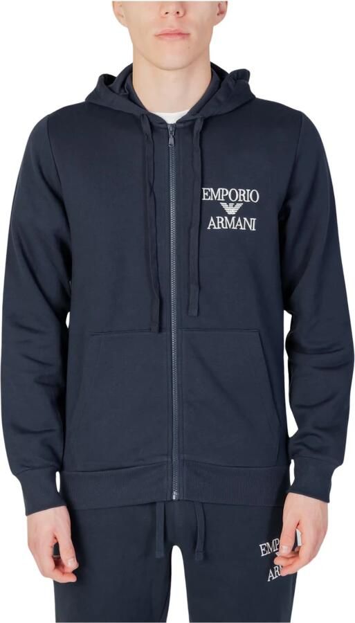 Emporio Armani Geborduurde Logo Rits Hoodie Armani Blue Heren - Foto 4