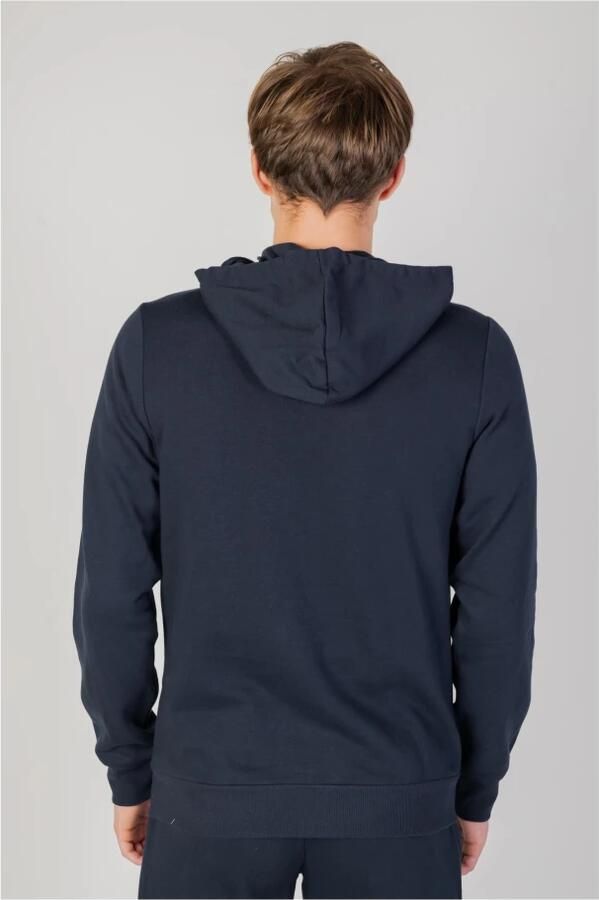 Emporio Armani Geborduurde Logo Rits Hoodie Armani Blue Heren