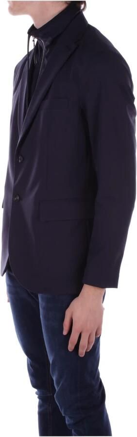Emporio Armani Blauwe Jassen met Knopen en Rits Blue Heren - Foto 4