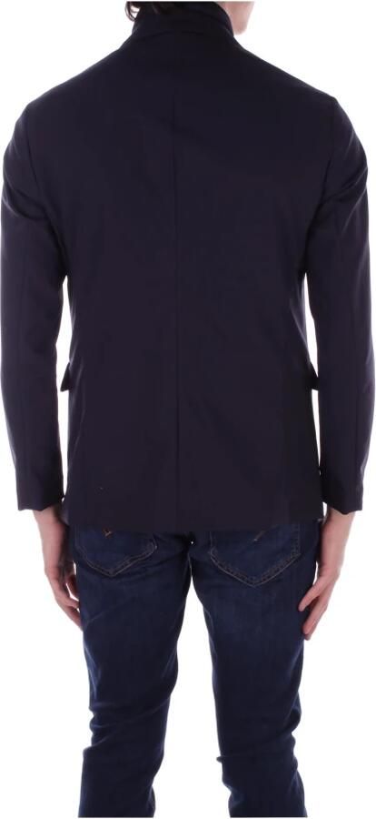 Emporio Armani Blauwe Jassen met Knopen en Rits Blue Heren