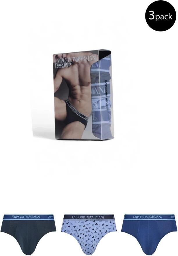 Emporio Armani Blauw Katoenen Ondergoed Collectie Herfst Winter Blue Heren