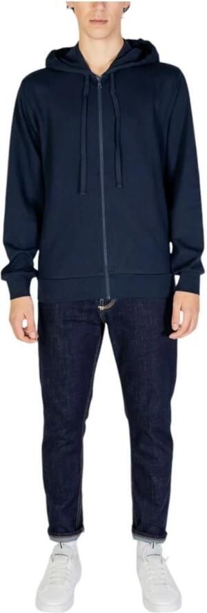 Emporio Armani Blauwe Hooded Rits Sweater Mannen Herfst Winter Blue Heren - Foto 5