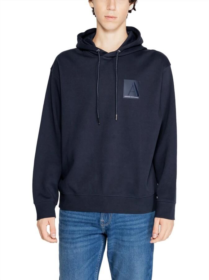 Armani Exchange Hoodie met geborduurd logo blauw Blue Heren - Foto 6