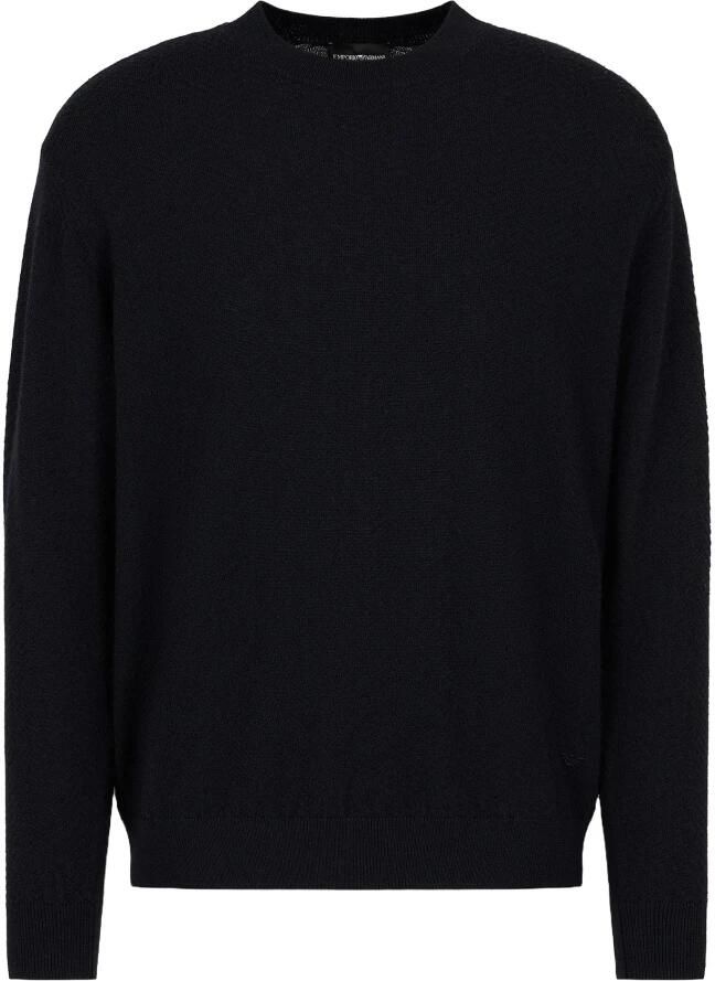 Emporio Armani Blauwe Trui met Ribdetails Blue Heren - Foto 3