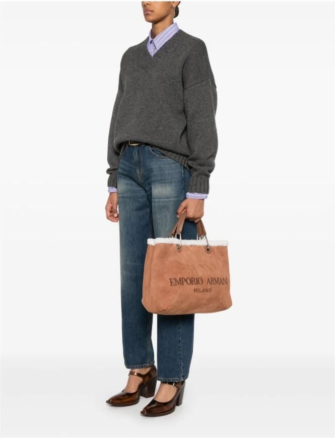 Emporio Armani Bruine Faux Suède Schoudertas Brown Dames - Foto 2