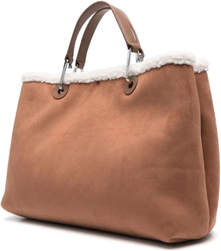 Emporio Armani Bruine Faux Suède Schoudertas Brown Dames