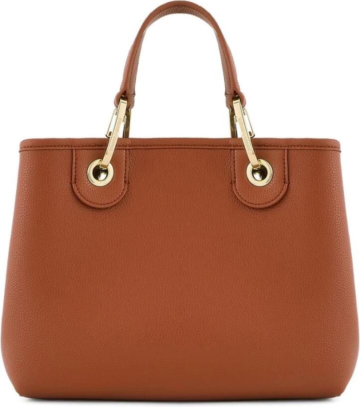 Emporio Armani Bruine Leren Tassen met Magnetische Sluiting Brown Dames - Foto 4