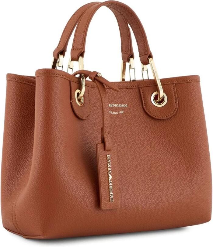 Emporio Armani Bruine Leren Tassen met Magnetische Sluiting Brown Dames - Foto 5