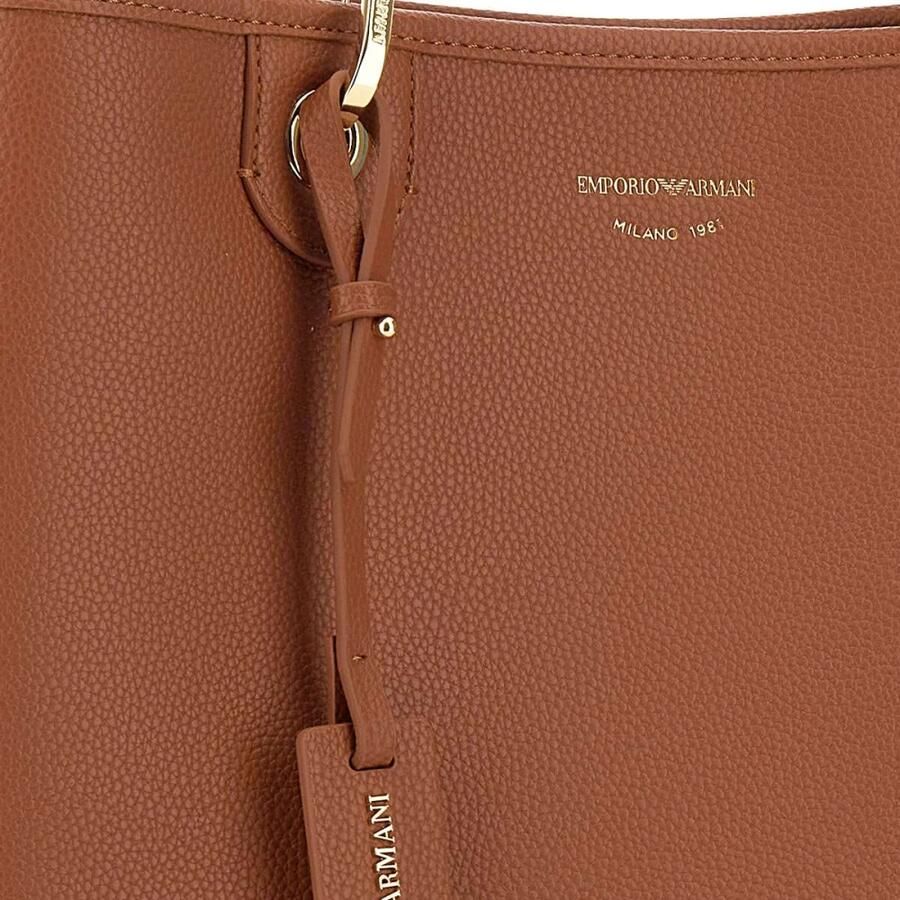 Emporio Armani Stijlvolle Medium Tote Tas met Verstelbare Band Brown Dames