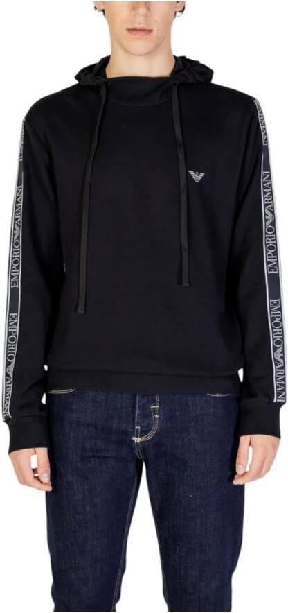 Emporio Armani Capuchonkatoenmix sweatshirt Black Heren
