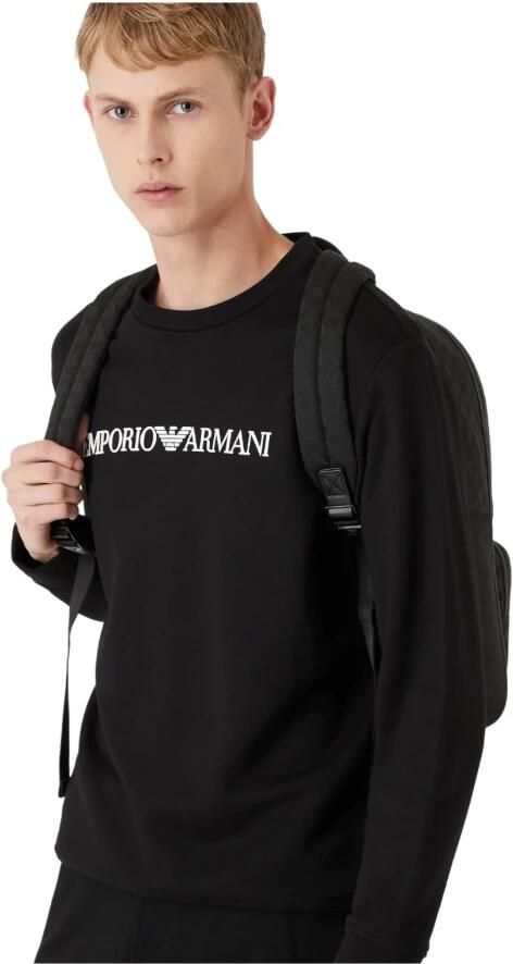 Emporio Armani Logo Sweatshirt Ronde Hals Contrast Brand Black Heren - Foto 8