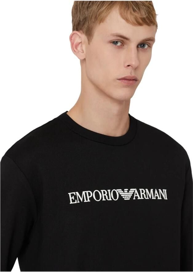 Emporio Armani Logo Sweatshirt Ronde Hals Contrast Brand Black Heren - Foto 3