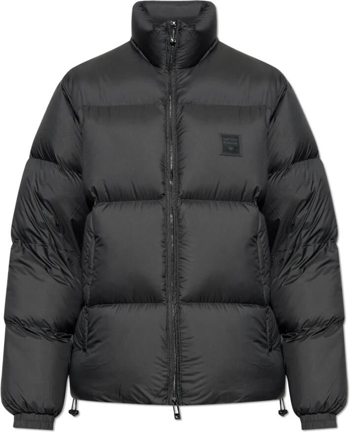 Emporio Armani Zwarte Gewatteerde Veren Pufferjas Black Heren - Foto 7