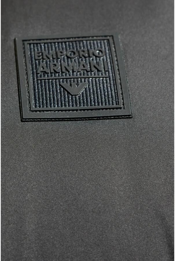 Emporio Armani Zwarte Gewatteerde Veren Pufferjas Black Heren