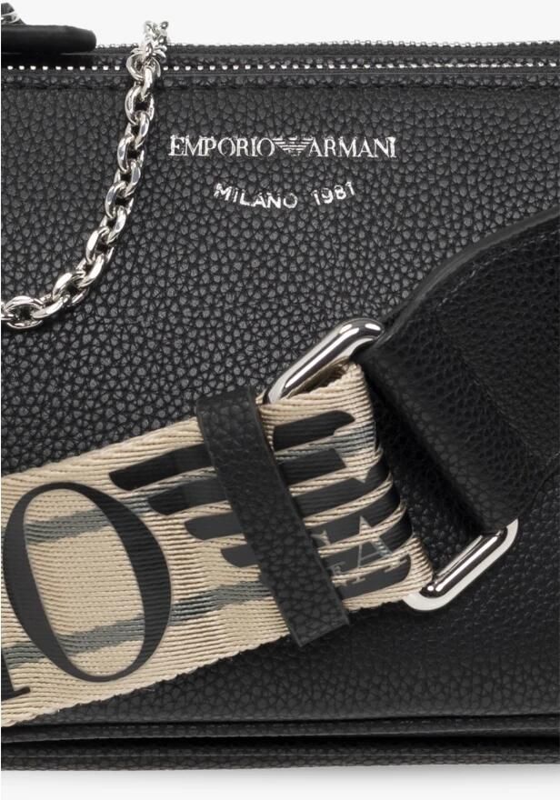 Emporio Armani Dubbele Zwarte Hertenprint Mini Tas Black Dames - Foto 4
