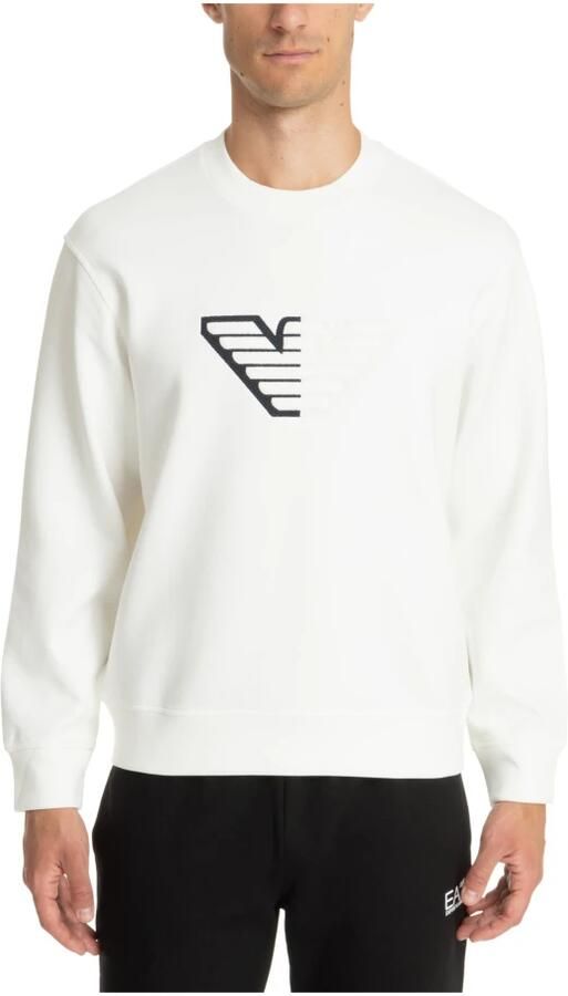 Emporio Armani Effen Logo Geborduurde Sweatshirt White Heren - Foto 2