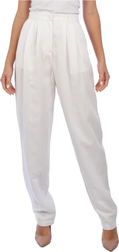 Emporio Armani Elegante Wijde Palazzo Broek White Dames - Foto 4