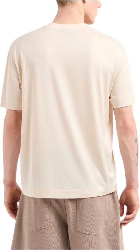 Emporio Armani Minimal Crewneck T-shirt Ivory Grey Logo White Heren - Foto 7