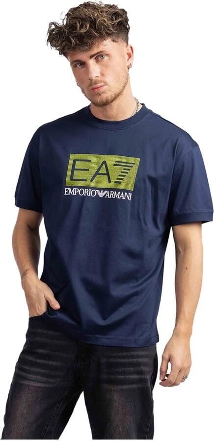 Emporio Armani Fluo Logo T-Shirt Heren Donkerblauw Blue Heren