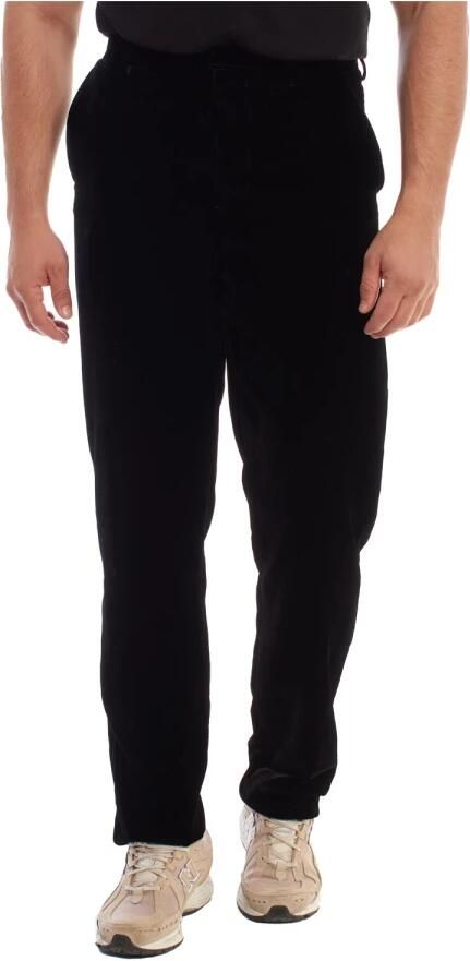 Emporio Armani Fluwelen broek met verfijnde stijl Black Heren